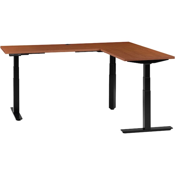 Interion By Global Industrial Sit Stand L-Desk, 24 in D X 23 to 48 in H, 60 in W X 695777LCH - main